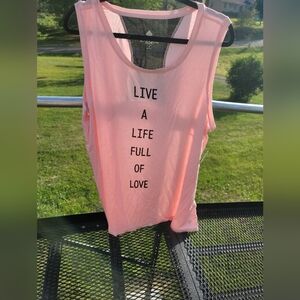 Pink Sleeveless Top with Inspirational Print